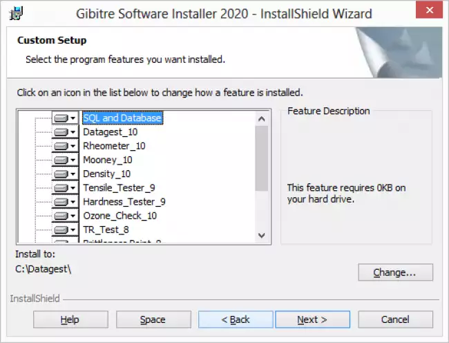 software installation: Gibitre Software：ソフトウェアのインストールプログラム。