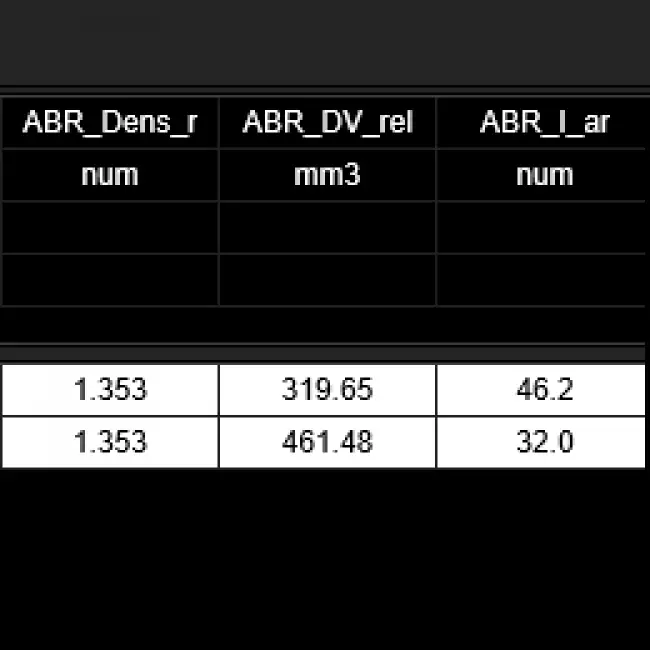 software density: 密度-密度計で確認。摩耗試験をソフトウェアで記録。計算結果。